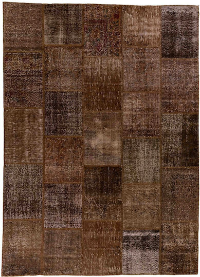 Patchwork Χειροποίητο Χαλί Ορθογώνιο Καφέ 213x297cm
