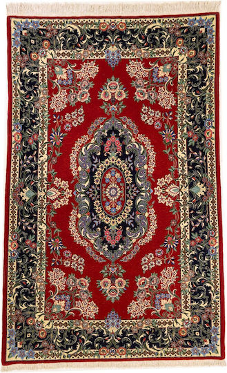 Qhom Χειροποίητο Χαλί Ορθογώνιο Κόκκινο 125x220cm