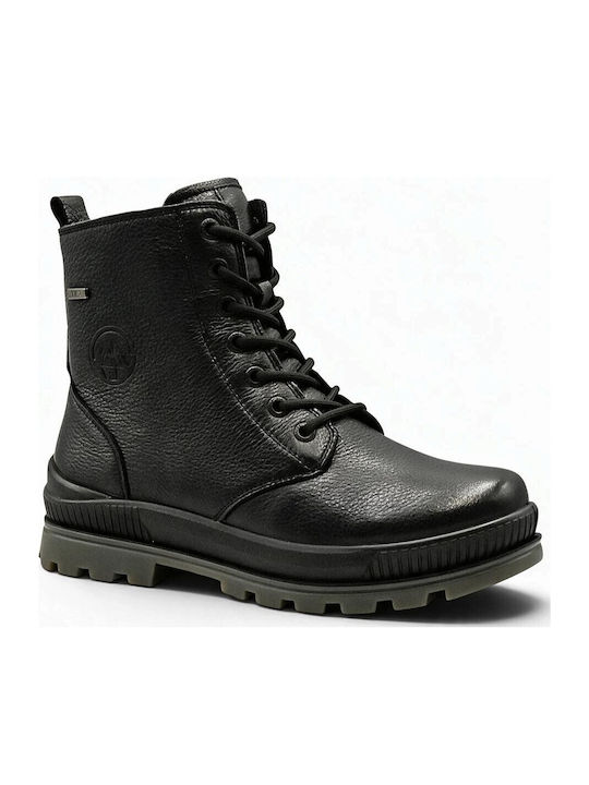 Black Leather Women's Ankle Boots