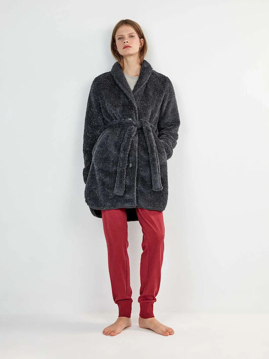 Gisela Winter Women's Robe Anthracite