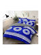 Kraft World King-Size-Bettlaken-Set mit Gummizug 220x240+25 cm Blau (4 Stück)