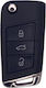 Replacement Foldable 3-Button Key Shell VW Audi Seat Skoda VAG
