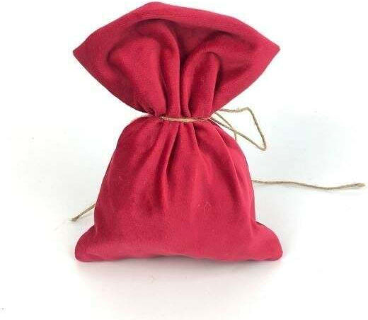 ED Collection Fabric Christmas Gift Pouch Red 14x20cm