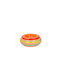 Keramik-Aschenbecher Rund Mehrfarbig Gestreiftes Design Orange 19,5 cm Aria Trade