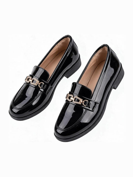 Λουστρίνι Γυναικεία Loafers σε Μαύρο Χρώμα
