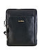 Herren Ledertasche Schulter / Crossbody Schwarz