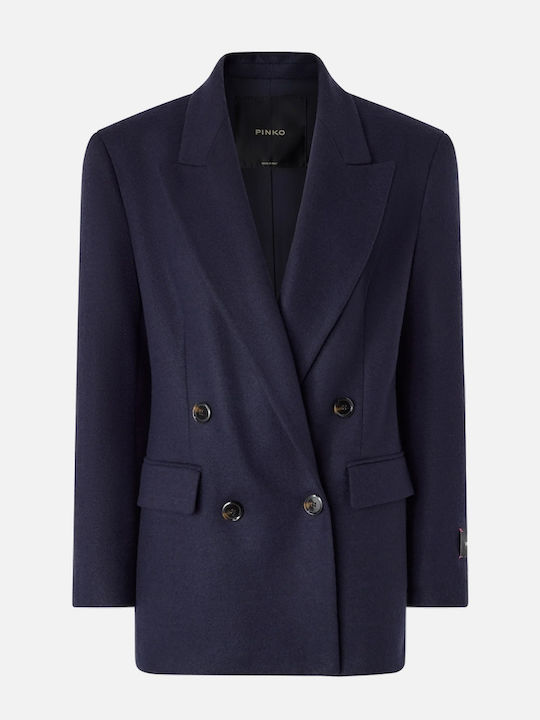 Pinko Langer Damen-Blazer, Doppelreihig, Blue