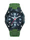 Men's Watch 40mm Battery-Powered with Green Rubber Strap