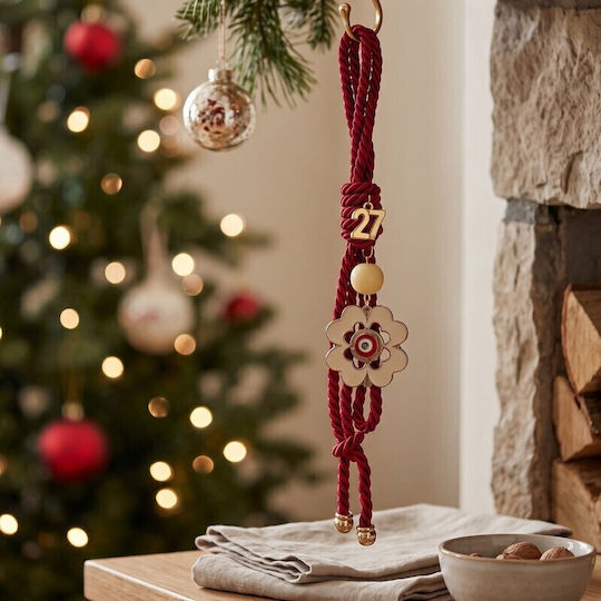 Grekas Burgundy Metal Eye Hanging New Year's Lucky Charm 22cm