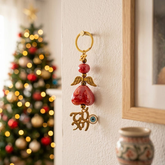 Grekas Hanging Lucky Charm Angel Red Metal 14cm