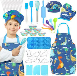 Woopie Set de Gătit cu Șorț, Bonetă de Bucătar și Accesorii Dino pentru Copii de 3+ Ani