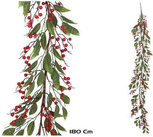 Gerimport Χριστουγεννιάτικη Γιρλάντα Κόκκινη 180cm