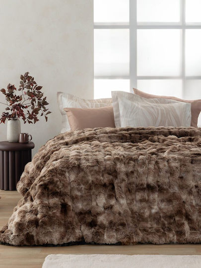 Palamaiki Mina Beige Sherpa Comforter Double 220x240 cm 880 GSM