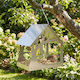 vidaXL Hanging Bird Feeder Stainless Steel Silver