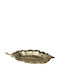 JK Home Decoration Leaf Decorative Platter Gold 35x21x21 cm