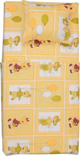 Viopros Set of Cotton Yellow Crib Sheets 120x160cm
