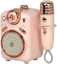 Divoom Karaoke-Lautsprecher mit Kabellosem Mikrofon Fairy-2 Vintage Rosa