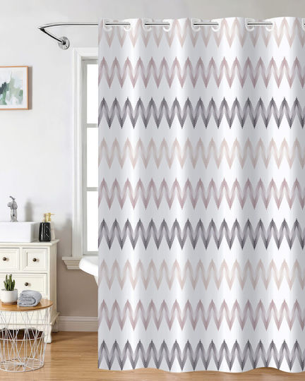 Nima Zentra Fabric Shower Curtain 180x200cm White-beige 37430