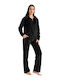 Black Velour Tracksuit Set