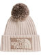 Pom Pom Beanie Unisex Knitted Beanie in Beige