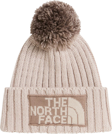 Pom Pom Beanie Unisex Knitted Beanie in Beige