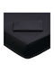 24home.gr Super-Doppel-Spannbettlaken 170x200+35 cm Schwarz