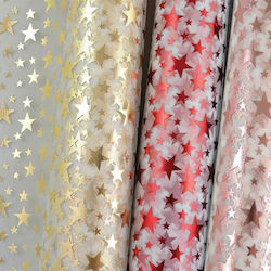 Metallic Big Stars Tulle Fabric 50cm X 9m T802-50