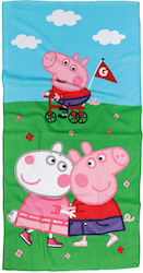 Памучна Плажна Кърпа 70x140 см Peppa Pig 5863 Зелена-Синя-Розова Disney