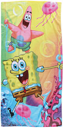 Памучна плажна кърпа 70x140 см Spongebob 5867 Светлосиня-Жълта-Розова Disney