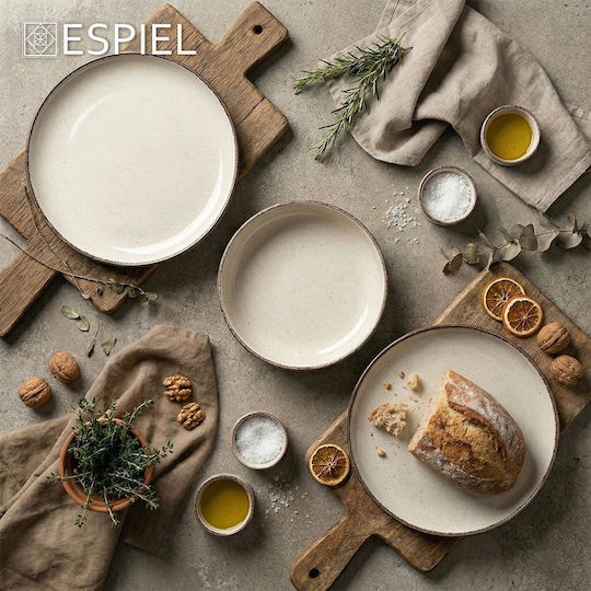 Espiel Tuscany Σερβίτσιο Πιάτων Κεραμικό Μπεζ 18τμχ