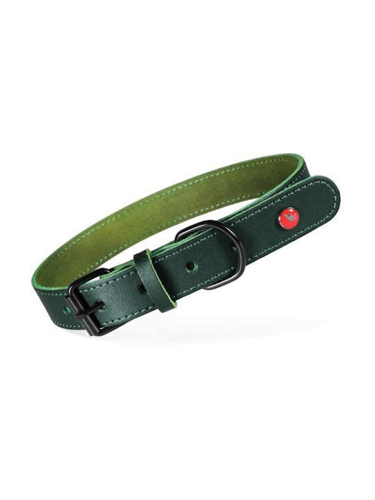 Zolux Classic Leather Dog Collar 30 Cm/14 Mm Green