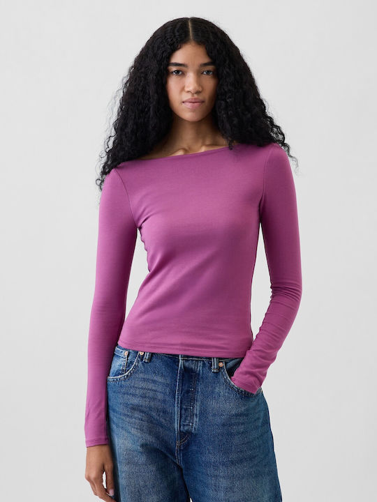 Women's Cotton Crop Top Dahlia Purple