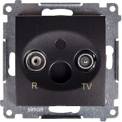 Kontakt-simon R-TV Priză de Antenă Tip Through-Hole 10 dB Antracit Metalizat Dap10.01/48