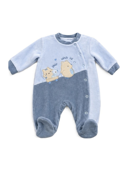 Babybal Hellblauer Samt-Strampler