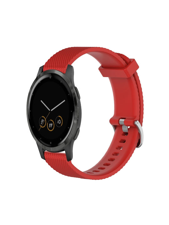 Garmin Vivoactive 4s 18 mm Ремешок для Часов из Силикона с Текстурой Ромба Красный