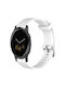 Garmin Vivoactive 4s 18 mm Силиконова Каишка за Часовник с Диаманти Бяла
