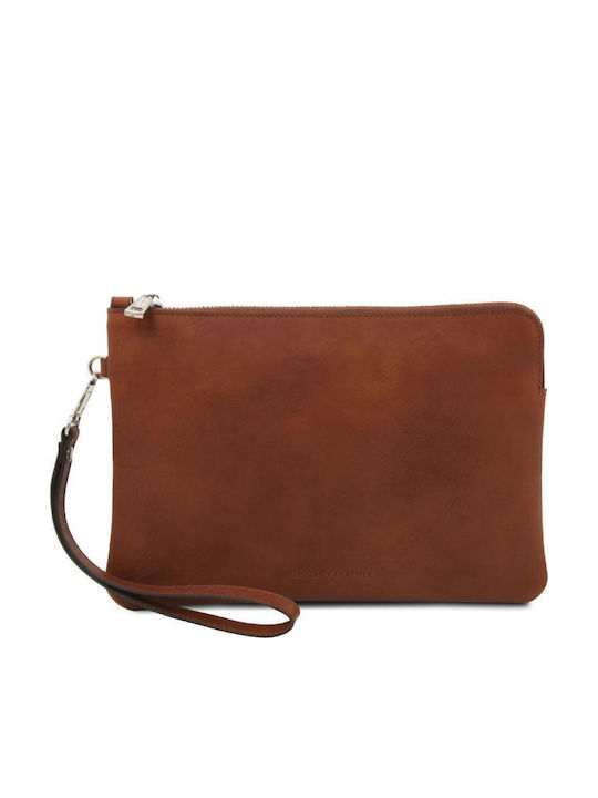 Δερμάτινο Γυναικείο Clutch Καφέ
