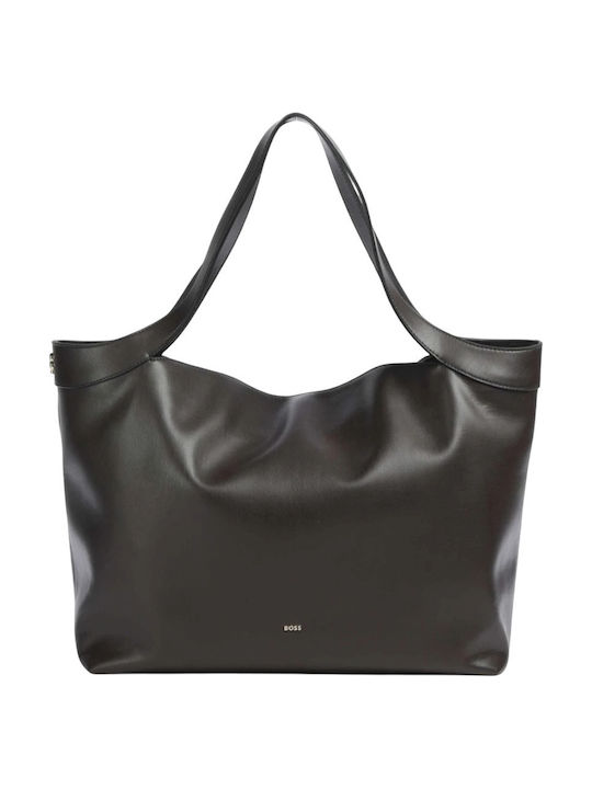 Caylie Leather Women's Tote Bag Dark Brown