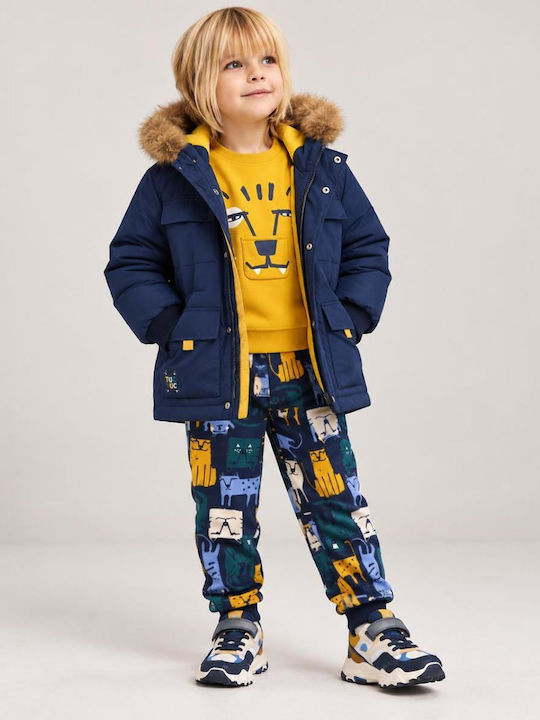 Kids’ Short Lined Parka with Hood Blue