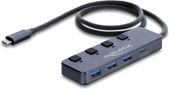 DeLock Hub 10 Θυρών με σύνδεση USB-C Γκρι