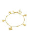 Mya-Bay Women's Chain Bracelet with Gold-Plated Flower Design 16cm
