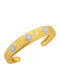 Mya-Bay Women's Cuff Bracelet with Flower Design Gold Plated