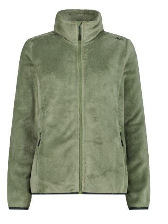 CMP Fleece Women's Cardigan with Zipper Green Tea