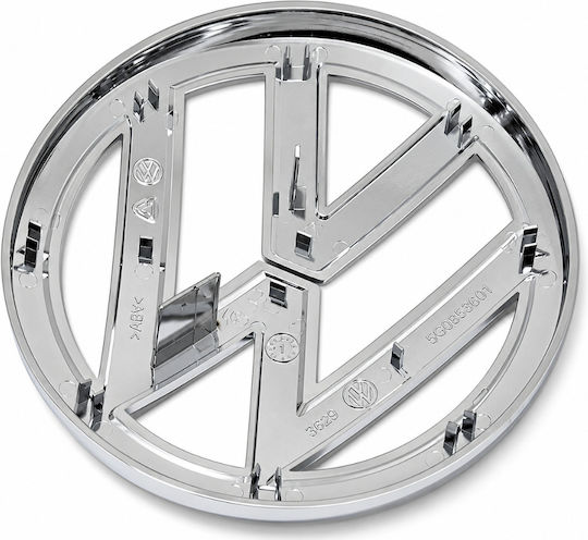 Σήμα Vw Golf 7 2014-2017 Καπό Μπροστά 135mm 1 Τεμάχιο 5g0853601 Χρώμιο Zemb-vw-24