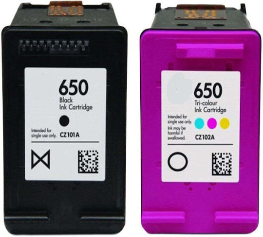 Kompatible Inkjet-Druckerpatronen HP CZ101AE (HP 650XL) Schwarz 3 Stück