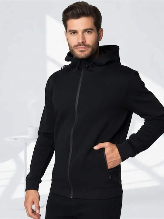Frank Tailor Black Hooded Cardigan