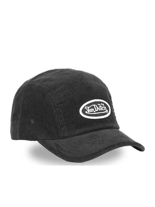 Шапка Von Dutch – Черен Черен Кадифен Рипс