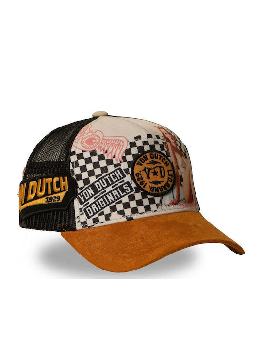 Шапка Von Dutch тип Trucker – серия Pin-up No 3 Checker Garage Edition, многоцветна