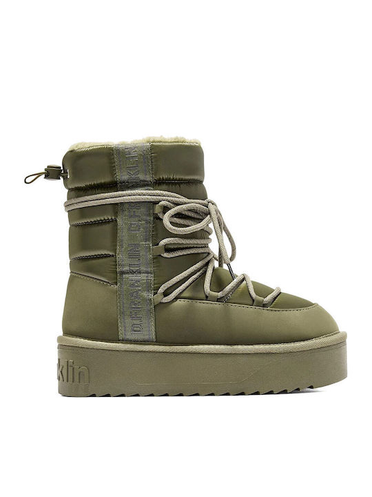 D.Franklin Women's Snow Boots with Khaki Fur