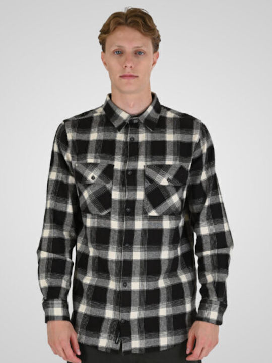 Rebase Long Sleeve Flannel Checked Overshirt Br...